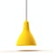 Yellow Pendant Lamp: Realistic Lighting With Simplistic Cartoon Style