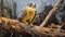 Yellow Peregrine Falcon In A Hyperrealistic Forest Painting