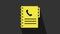 Yellow Phone book icon isolated on grey background. Address book. Telephone directory. 4K Video motion graphic animation