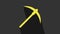 Yellow Pickaxe icon isolated on grey background. Blockchain technology, cryptocurrency mining, bitcoin, digital money