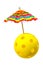 Yellow Pickleball Beach Umbrella