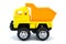 Yellow pickup truck toy. Truck toy isolated