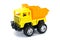 Yellow pickup truck toy. Truck toy isolated