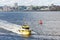 Yellow Pilot Boat and Red Channel Marker