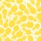 Yellow pineapple seamless pattern