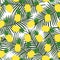 Yellow pineapple with triangles geometric fruit summer tropical