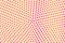 Yellow pink dotted halftone. Radial sparse dotted gradient. Half tone background.