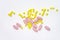 Yellow and pink pills for oral administration