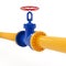 Yellow Pipeline with Red Valve
