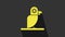 Yellow Pirate parrot icon isolated on grey background. 4K Video motion graphic animation