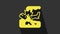 Yellow Plane crash icon isolated on grey background. 4K Video motion graphic animation