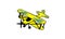 Yellow plane, illustration, transportation, airplane, biplane