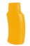 Yellow plastic bottle for body hygiene.