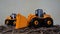 Yellow plastic bulldozer toy1