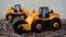 Yellow plastic bulldozer toy12