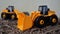 Yellow plastic bulldozer toy2