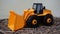 Yellow plastic bulldozer toy9