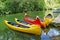 Yellow plastic canoes