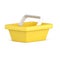 Yellow plastic empty supermarket cart carrying goods 3d icon vector illustration