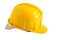 Yellow plastic hard hat