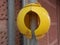 Yellow plastic protection on Scaffold