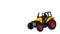 Yellow plastic traktor toy. Farming vehicle, harvest equipment