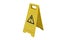 Yellow plastic warning signal isolated on white background