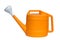 Yellow plastic watering can isolated over white background