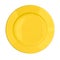 Yellow plate isolated top view