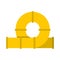 Yellow playground slider icon, flat style