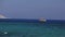 A yellow pleasure boat in the sea, a yellow submarine in the sea, Sea Resort, Pleasure boat with a transparent bottom