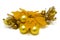 Yellow Poinsettia Flower Christmas-tree decorations. Front view