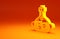 Yellow Poison in bottle icon isolated on orange background. Bottle of poison or poisonous chemical toxin. Minimalism