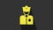 Yellow Police officer icon isolated on grey background. 4K Video motion graphic animation
