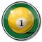 Yellow pool billiard ball number 1