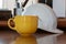 Yellow porcelain mug