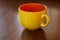 Yellow porcelain mug