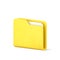 Yellow portfolio folder 3d icon. Information plastic file with documentation