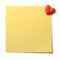 Yellow Post Note with heart pin