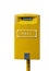 Yellow postbox isolated on the white background
