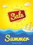 Yellow poster Summer sale limited offer. Banner sale summer