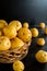 Yellow potatoes in a basket