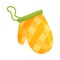 Yellow potholder mitten. Vector illustration on a white background.