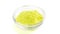 Yellow powder in bowl for playing Indian colorful festival