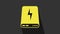 Yellow Power bank icon isolated on grey background. Portable charging device. 4K Video motion graphic animation
