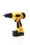 Yellow power drill isolated