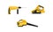 Yellow Power Tool for Construction Work Like Drilling and Polishing Vector Set