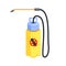 Yellow pressure sprayer for destruction of termites and ants. Colorful cartoon illustration