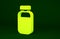 Yellow Printer ink bottle icon isolated on green background. Minimalism concept. 3d illustration 3D render