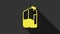 Yellow Printer ink bottle icon isolated on grey background. 4K Video motion graphic animation